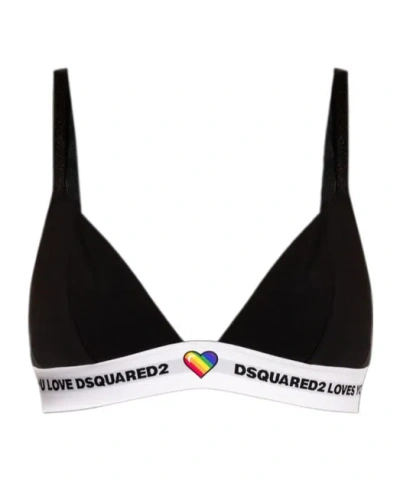 Dsquared2 Logo Bra In Black