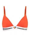 Dsquared2 Canadian Lodge Triangle-cup Bra In Orange