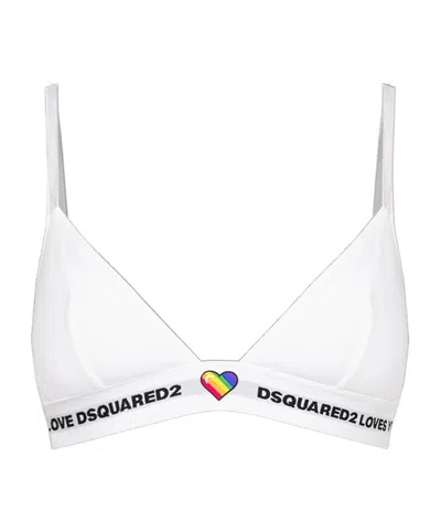Dsquared2 Logo Bra In White