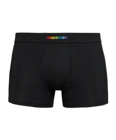 Dsquared2 Logo-embroidered Boxers In Black