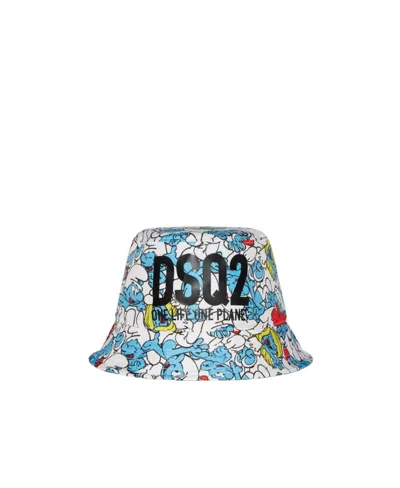 Dsquared2 Logo Bucket Hat In Blue