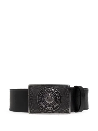 Dsquared2 Square Buckle Belt In Black