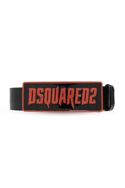 Dsquared2 Logo Buckle Belt In Black