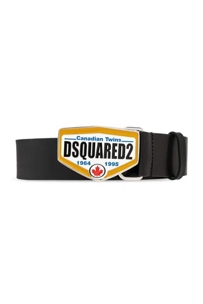 Dsquared2 Logo Buckle Belt In Black