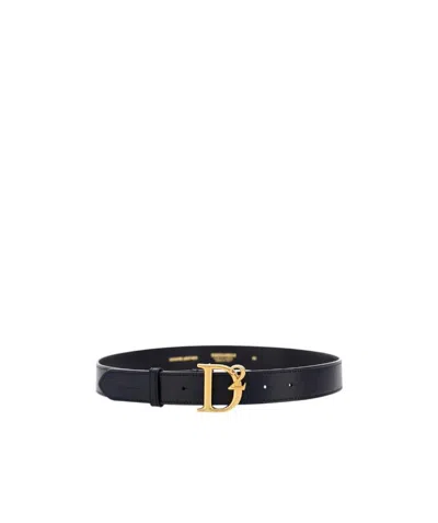 Dsquared2 Logo Buckle Belt In Black