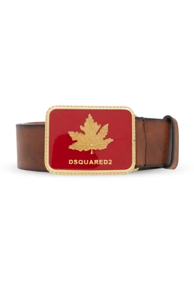 Dsquared2 Logo Buckle Belt In Brown