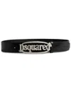 Dsquared2 Logo-buckle Leather Belt In Black