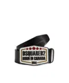 Dsquared2 Logo-buckle Leather Belt In Black