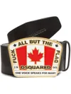 Dsquared2 Leaf Detail Buckle Adjustable Fit Belts In Black