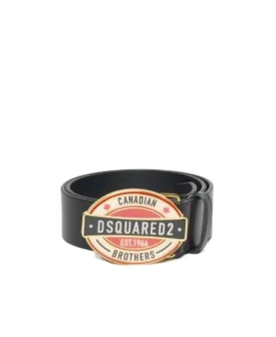 Dsquared2 Logo-buckle Leather Belt In Multicolor