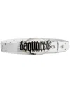 Dsquared2 Leather Grommet Belt With Studs 40mm In White