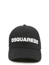 Dsquared2 Branded Baseball Cap Curved Brim In White/black