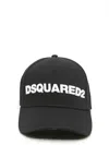 Dsquared2 Branded Baseball Cap Curved Brim In White/black