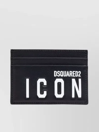 Dsquared2 Logo Card Holder Featuring Contrast Lettering In Black