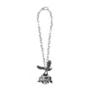 Dsquared2 Logo Charm Necklace In Gray