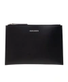 Dsquared2 Logo-plaque Zip Clutch Bag In Black