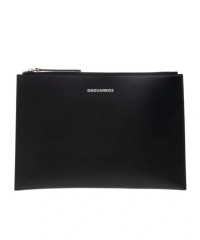 Dsquared2 Logo Clutch In Black