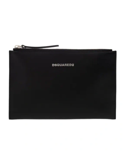 Dsquared2 Logo Clutch In Black