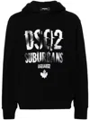 Dsquared2 Cotton Jersey Hoodie Faded Effect