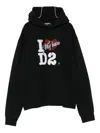 Dsquared2 Cotton Hoodie With Logo And Drawstring In Black