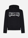 Dsquared2 Black Hoodie With Graffiti Logo Print In Cotton Man In Black