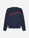 Dsquared2 Logo-print Cotton Sweatshirt In Blue Navy