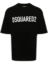 Dsquared2 Mens Black Brand-print Crewneck Regular-fit Cotton-jersey T-shirt