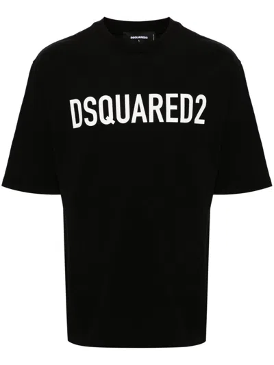 Dsquared2 Logo Cotton T-shirt In Black
