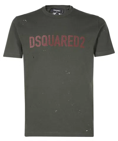 Dsquared2 Logo Cotton T-shirt In Green