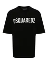 Dsquared2 Mens Black Brand-print Crewneck Regular-fit Cotton-jersey T-shirt In Negro