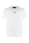 Dsquared2 White Crewneck T-shirt With Dsq2 Logo In Cotone Man In White