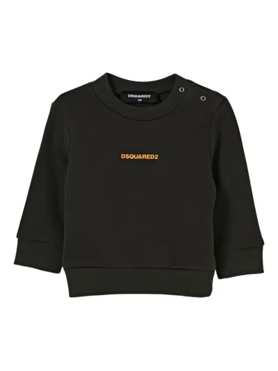 Dsquared2 Babies' Logo Crew Neck Sweatshirt In Black