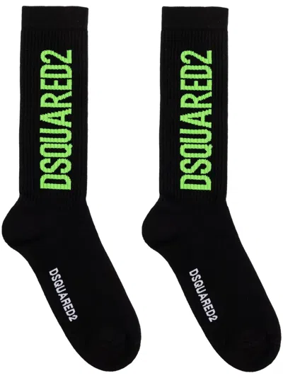 Dsquared2 Logo Crew Socks In Black