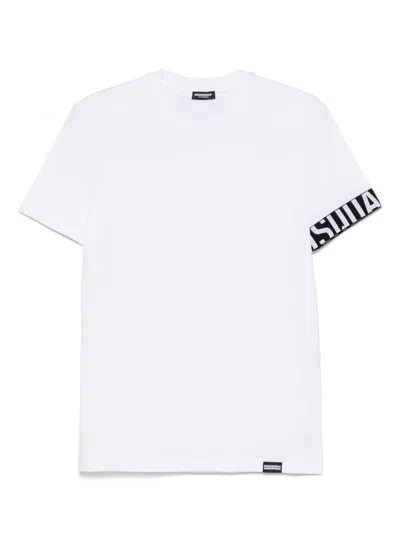 Dsquared2 Logo-cuff T-shirt In White