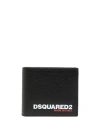 Dsquared2 Logo-debossed Bi-fold Wallet In Black
