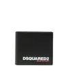 Dsquared2 Logo-debossed Bi-fold Wallet In Black