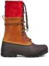 Dsquared2 Logo-debossed Leather Boots In 褐色