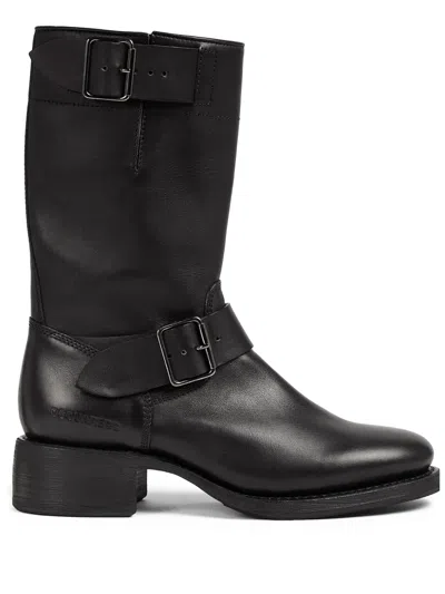 Dsquared2 Woman Ankle Boots Black Size 6.75 Calfskin