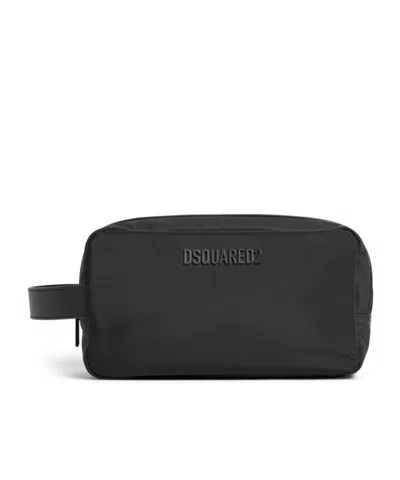 Dsquared2 Logo Decal Wash Bag In Black