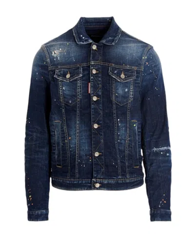 Dsquared2 Logo Denim Jacket In Black