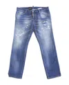 Dsquared2 Logo Denim Pants In Blue