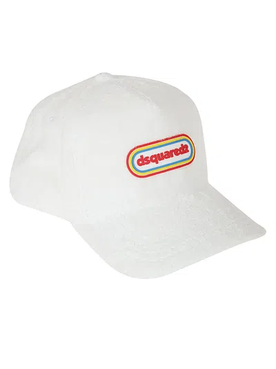 Dsquared2 Logo Terry-cloth Baseball Cap In White