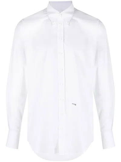 Dsquared2 Logo-detail Button-up Shirt In White