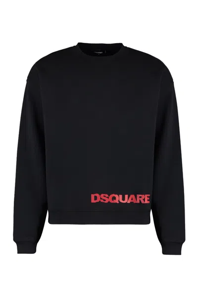 DSQUARED2 LOGO DETAIL COTTON SWEATSHIRT
