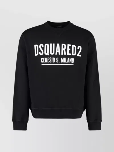 DSQUARED2 LOGO DETAIL COTTON SWEATSHIRT