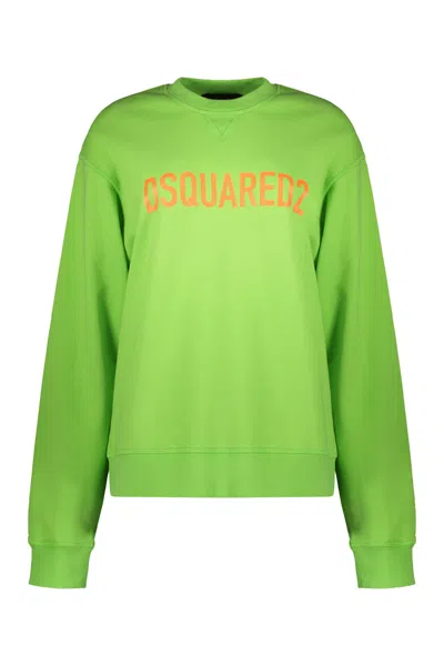 Dsquared2 Logo Detail Cotton Sweatshirt In Green