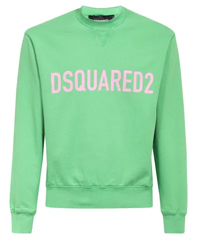 Dsquared2 Logo-print Crew-neck Sweatshirt In Green