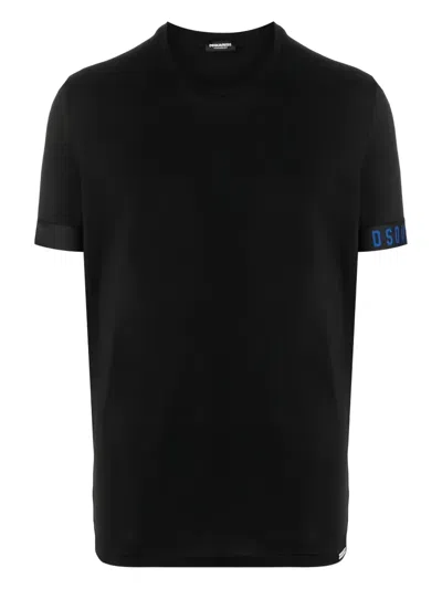 Dsquared2 Logo-detail Cuff T-shirt In Black