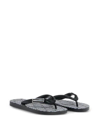 Dsquared2 Kids' Logo-detail Flip Flops In Multi
