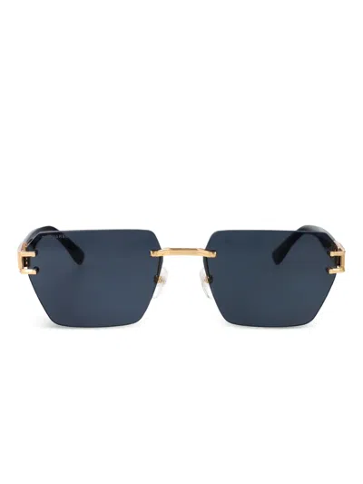 Dsquared2 Logo-detail Geometric Sunglasses In Black